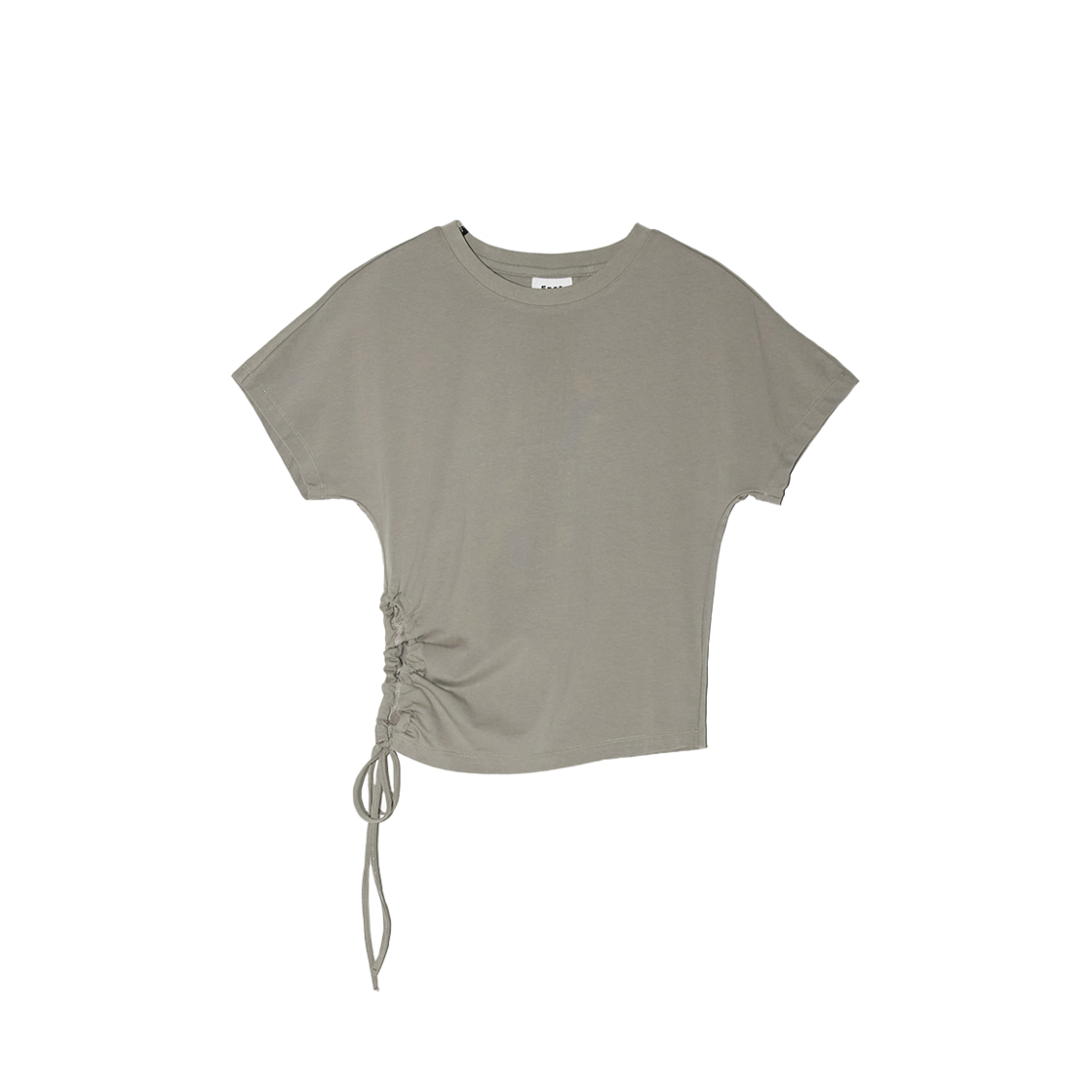 BESUTS005BG Enor Women Side Hole String T Shirt Beige