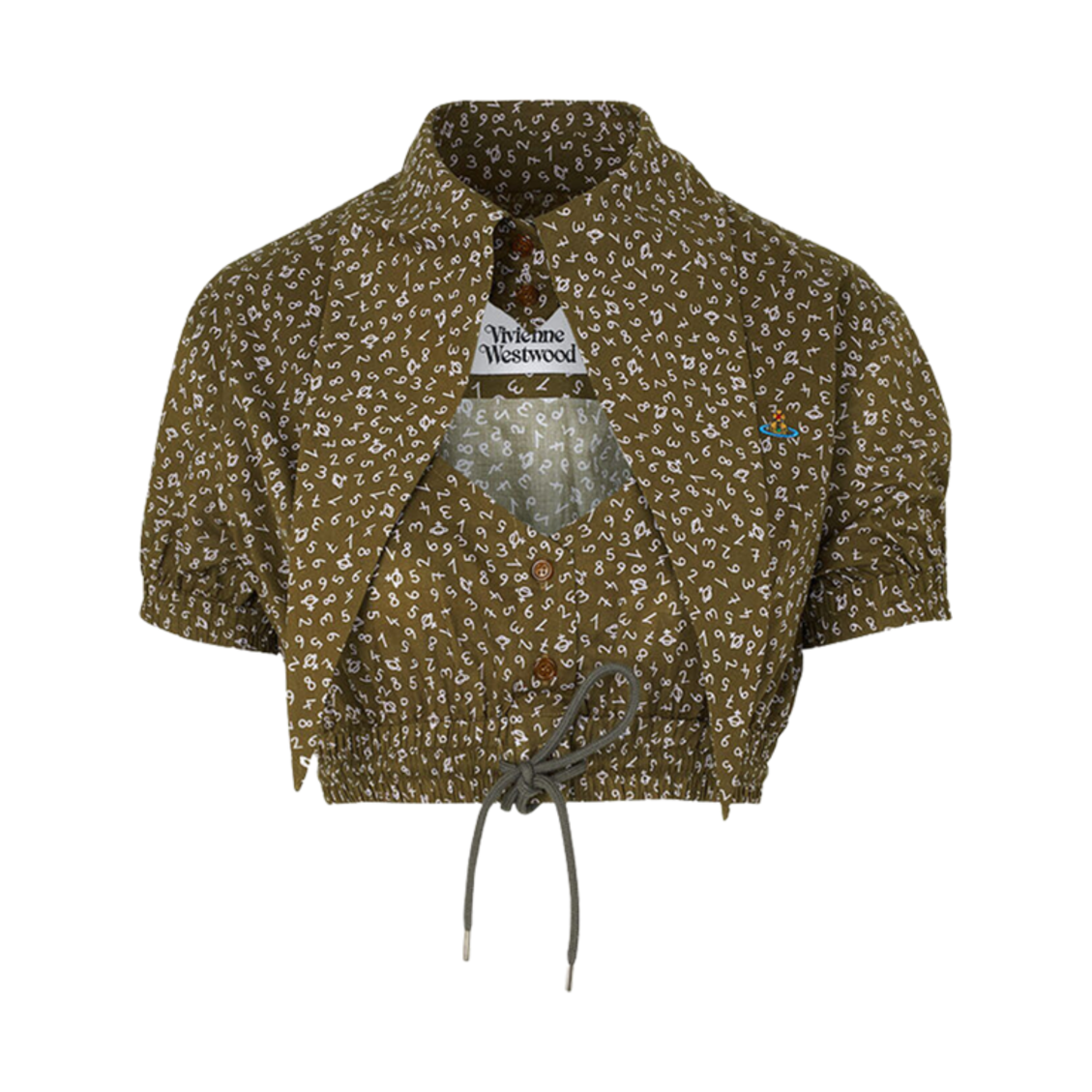 (W) 비비안 웨스트우드 크롭 하트 셔츠 넘버즈((W) Vivienne Westwood Cropped Heart Shirt Numbers) - 1