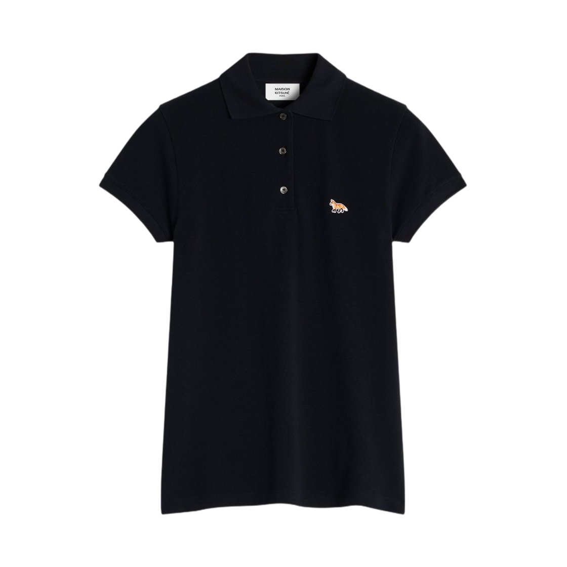 OW00207KJ7010-P199 (W) Maison Kitsune Baby Fox Patch Regular Polo Black