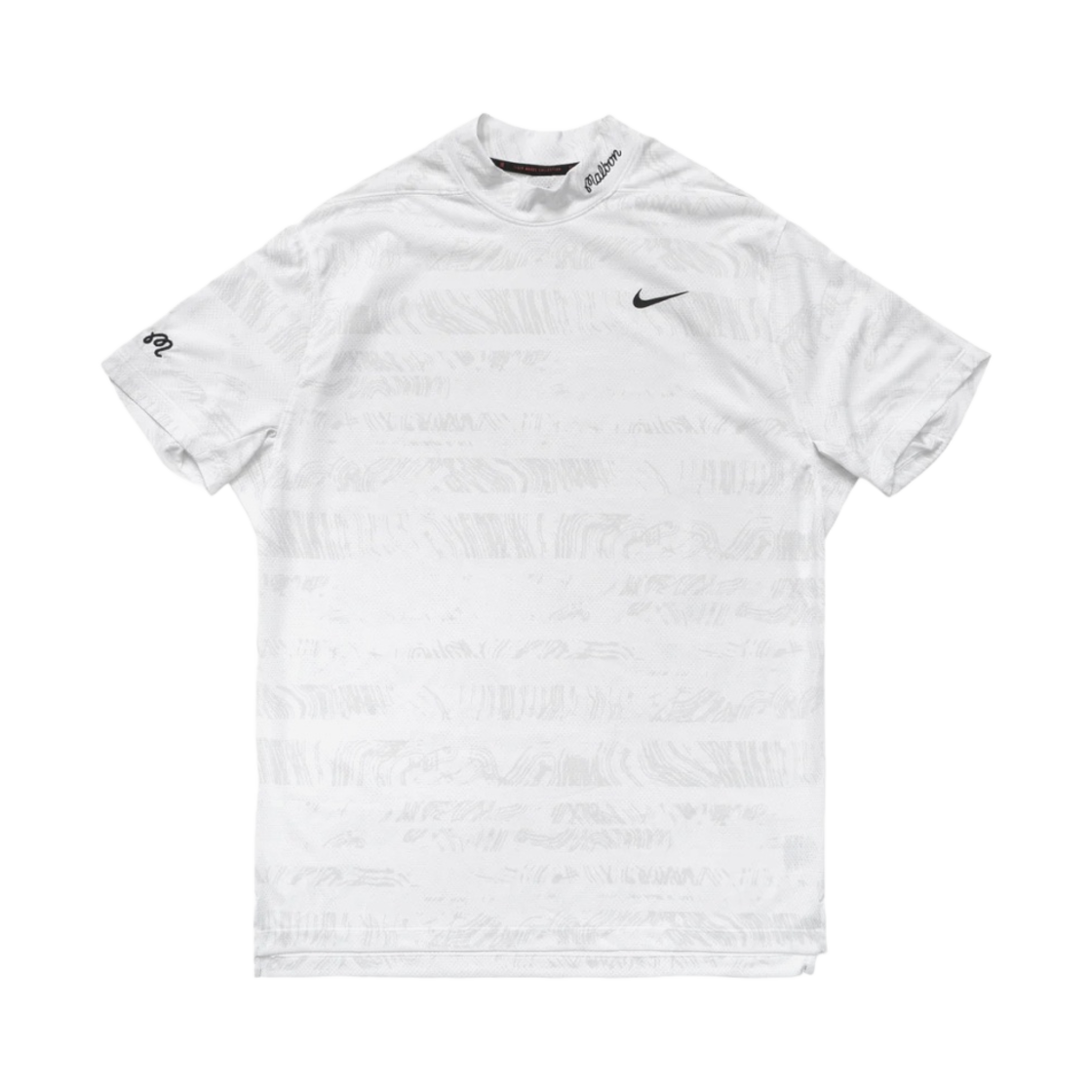 말본 골프 x 나이키 드라이핏 ADV 타이거 우즈 목 폴로 화이트(Malbon Golf x Nike Dri-Fit ADV Tiger Woods Mock Polo White) - 1