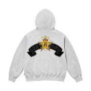 Supreme Crest Zip Up Hooded Sweatshirt Heather Grey - 25SS