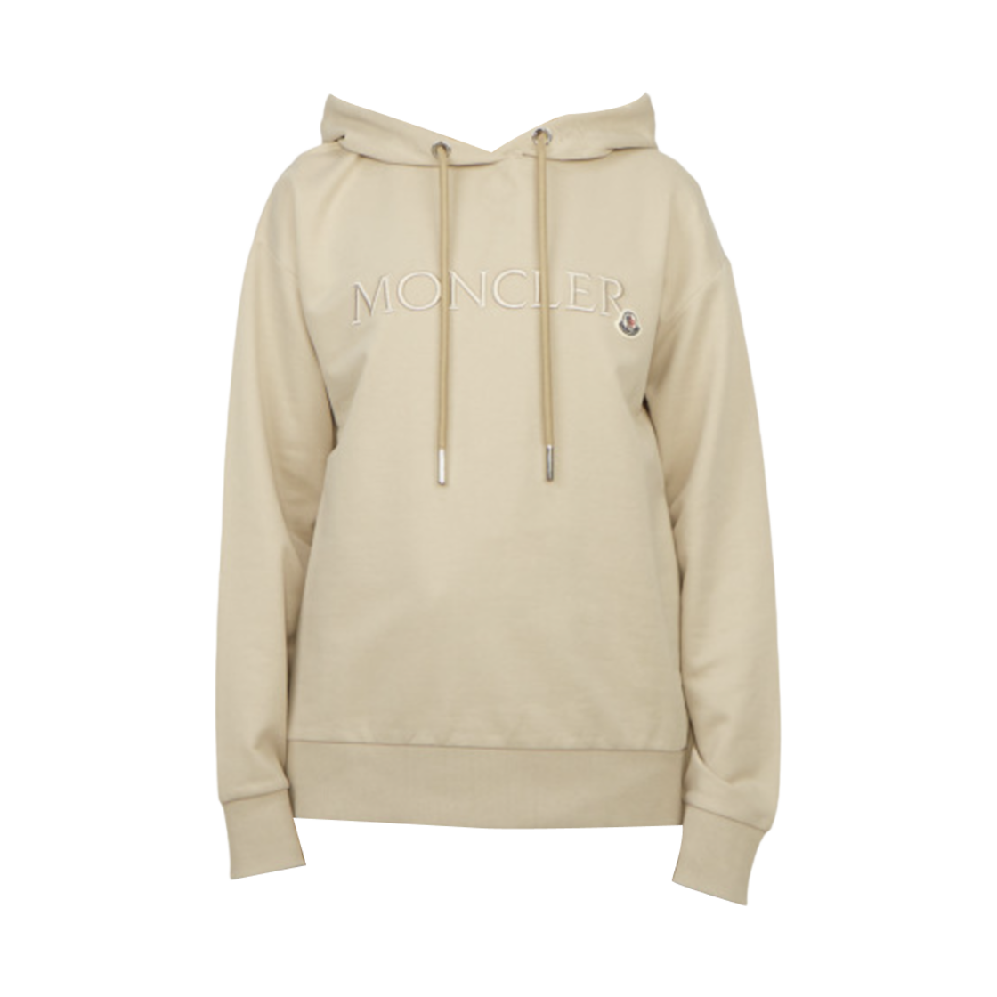 J1-093-8G00016-89A1K-20J (W) Moncler Lettering Embroidered Logo Hoodie Beige - 24SS