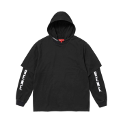 Supreme Layered Hooded L/S Top Black - 24SS
