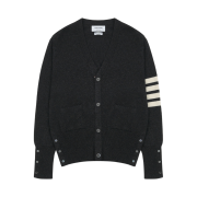 Thom Browne Cashmere 4-Bar Cardigan Dark Grey