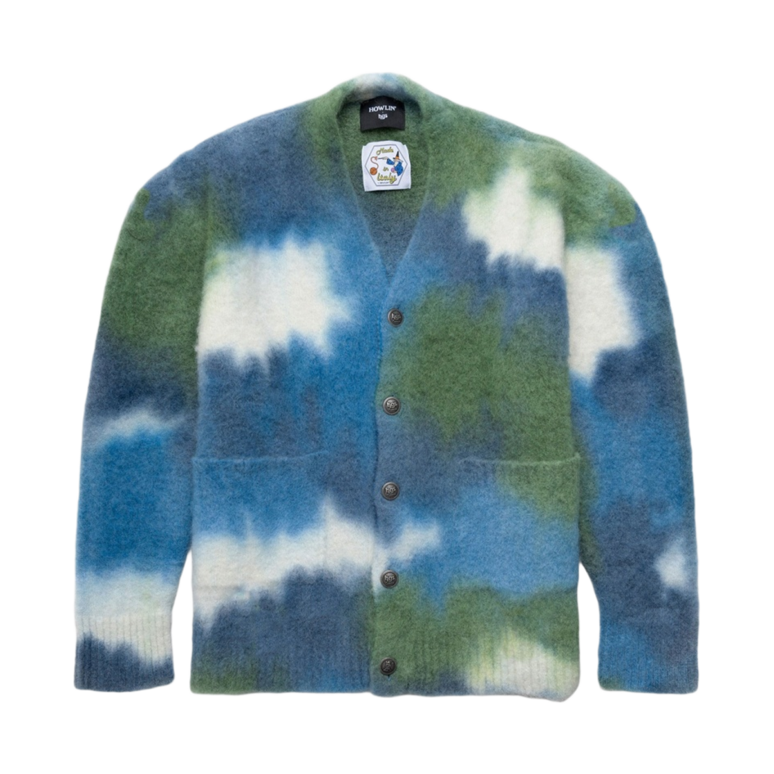 하울린 핸드 스프레이 다이드 가디건 그린러브 믹스(Howlin Hand Spray Dyed Cardigan Greenlove Mix) - 1