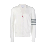 Thom Browne Milano Stitch 4-Bar Cardigan White