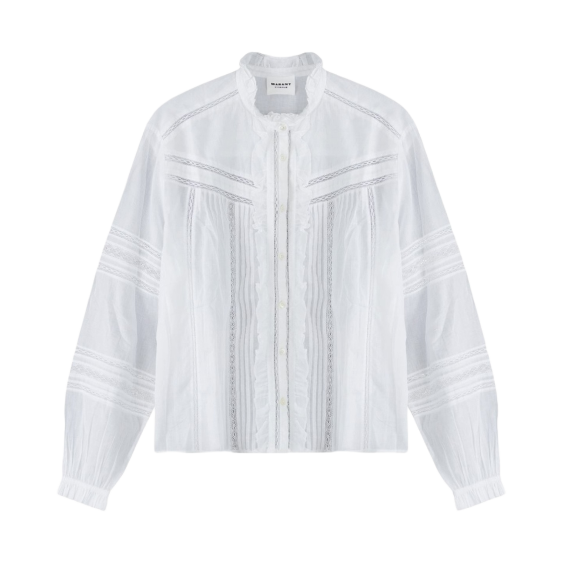 (W) 이자벨 마랑 메티나 코튼 보일 탑 화이트 - 23SS((W) Isabel Marant Metina Cotton Voile Top White - 23SS) - 1