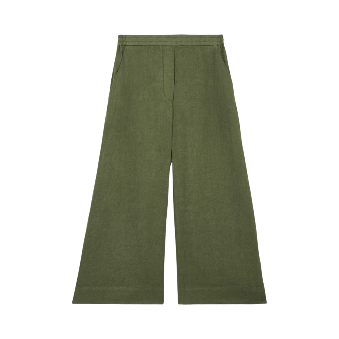 1154910003 COS High Waisted Linen Culottes Dark Green