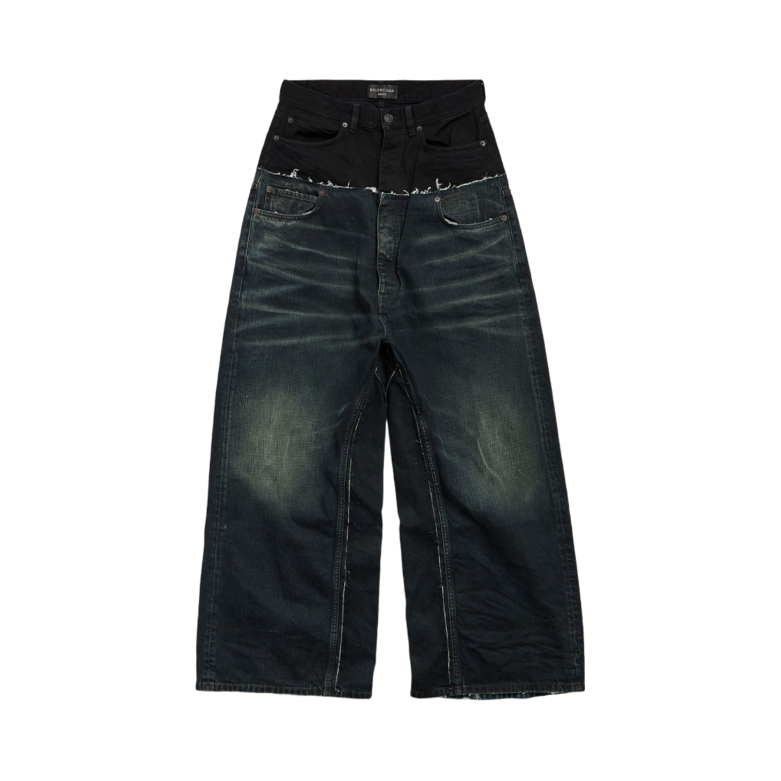 발렌시아가 컷업 배기 팬츠 블랙