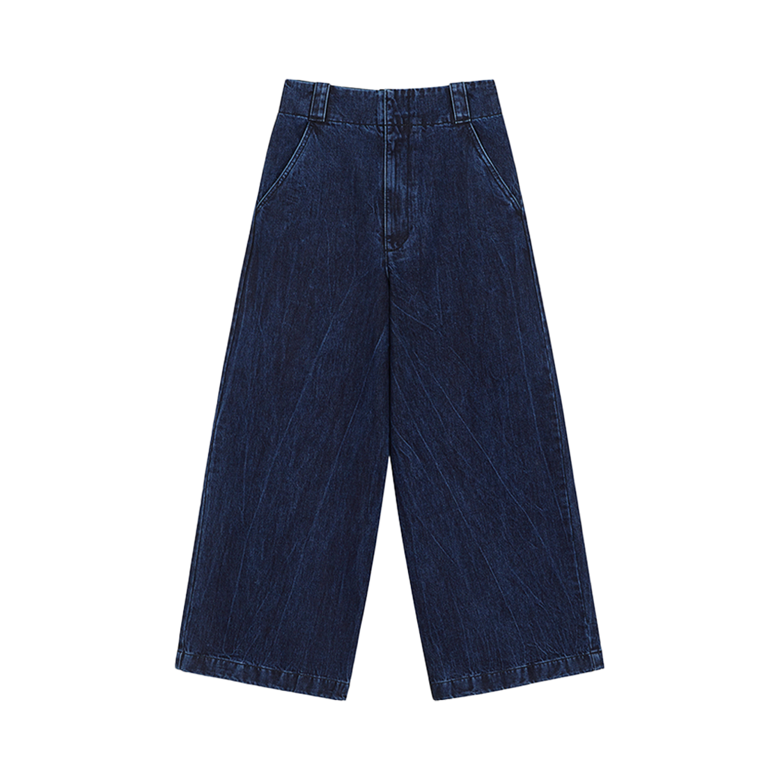 커렌트 하이웨스트 크리즈 워싱 데님 인디고 블루(Current High Waist Crease Washing Denim Indigo Blue)