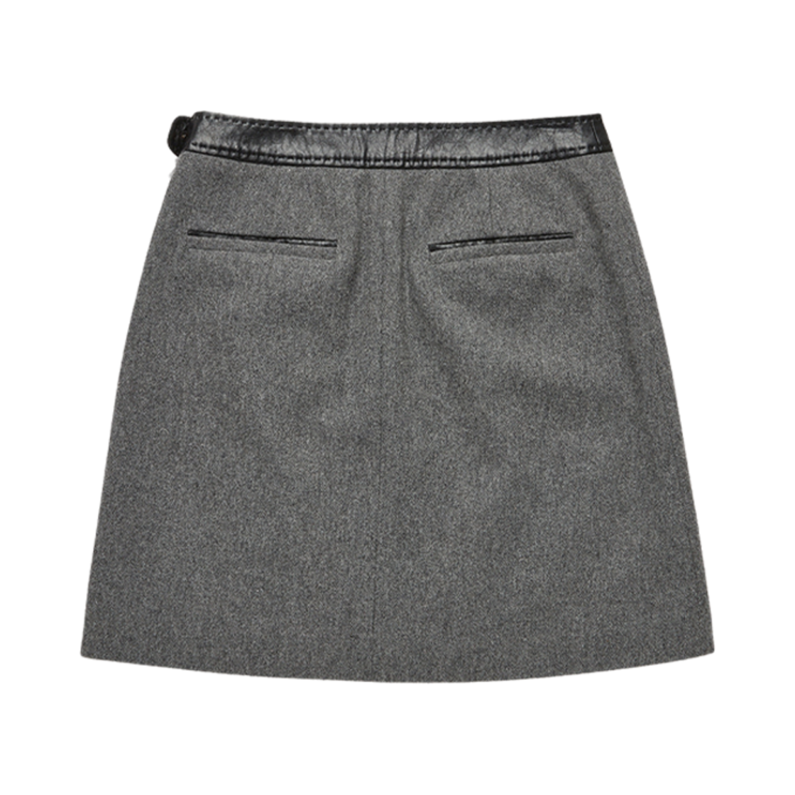 (W) 던스트 레더 포인트 A 라인 미니 스커트 차콜 그레이((W) Dunst Leather Point A-Line Mini Skirt Charcoal Grey) - 2