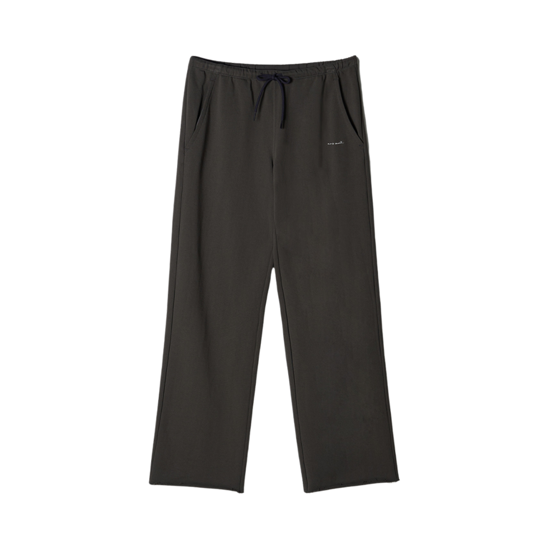 - (W) Aviemuah Essential Drawstring Cotton Sweatpants Dark Grey