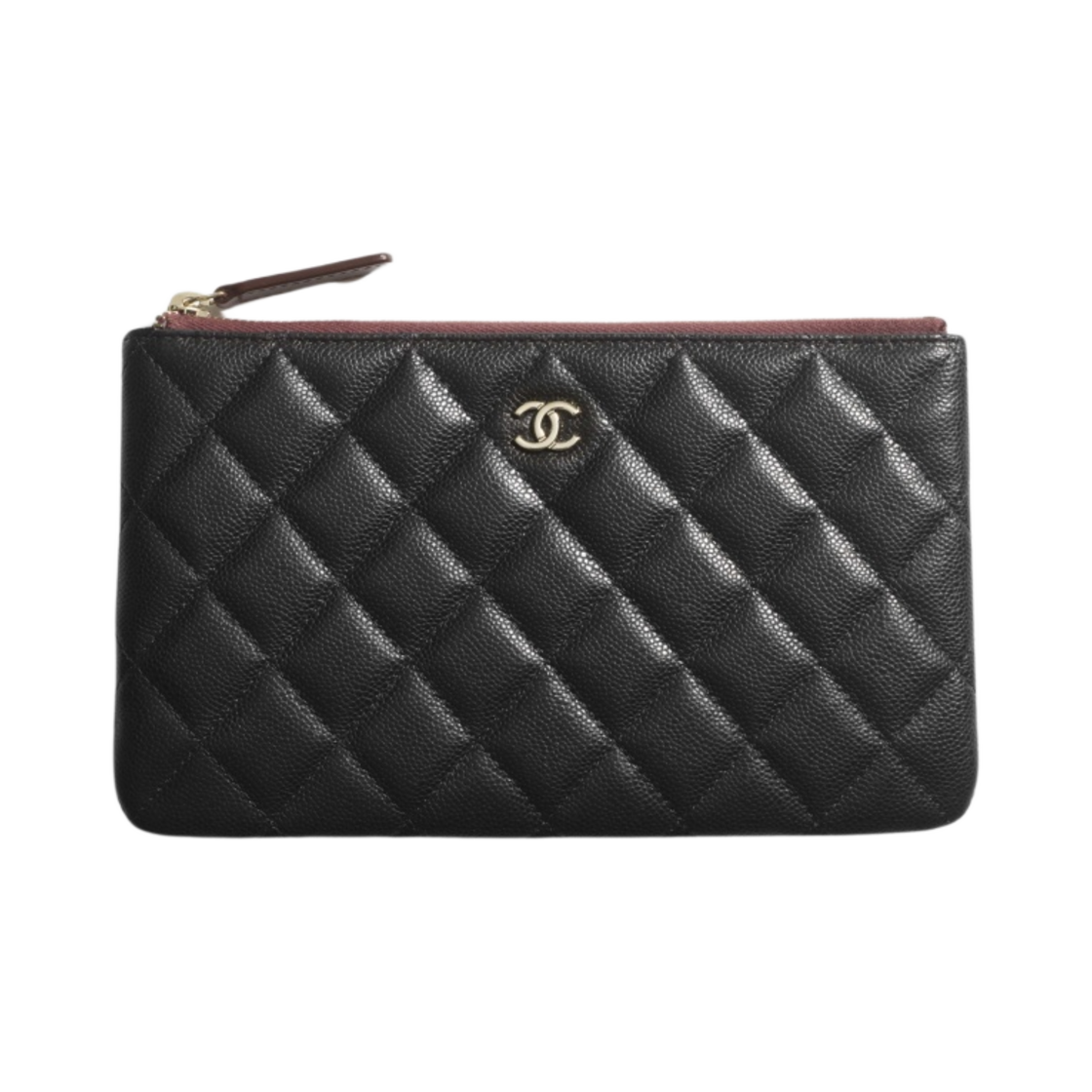 샤넬 클래식 지퍼 케이스 그레인드 샤이니 카프스킨 & 골드 메탈 블랙(Chanel Classic Zipped Case Grained Shiny Calfskin & Gold Black)