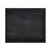 Berluti Makore Scritto Leather Wallet Nero Grigio