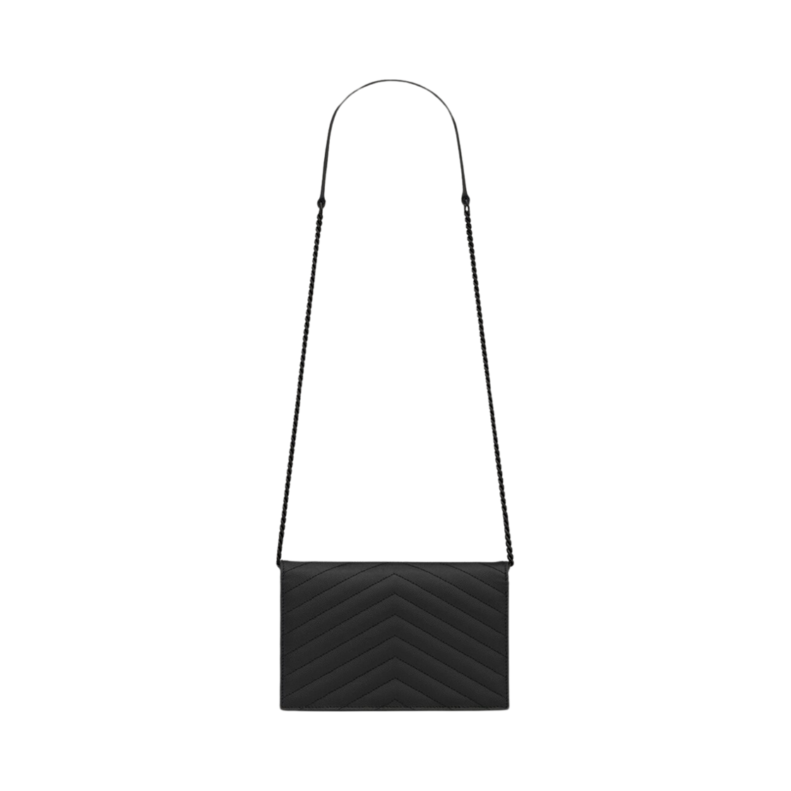 생로랑 카산드라 엔벨로프 체인 월렛 그레인 드 뿌드르 레더 느와르(Saint Laurent Cassandre Envelope Chain Wallet In Grain De Poudre Leather Noir) - 2