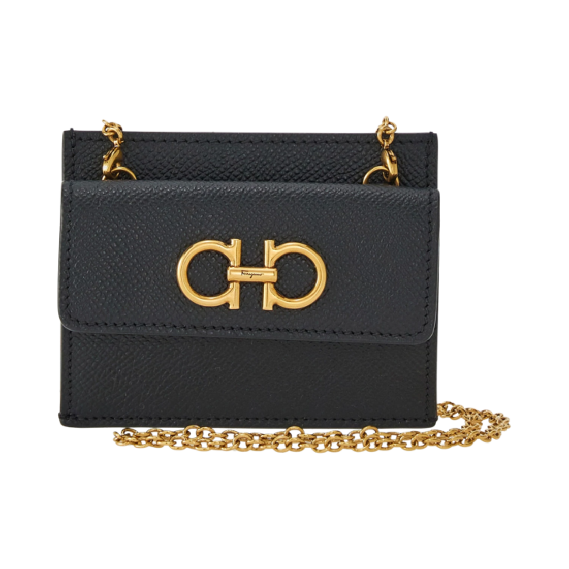 페라가모 간치니 체인 크레딧 카드 홀더 블랙(Ferragamo Gancini Chain Credit Card Holder Black)