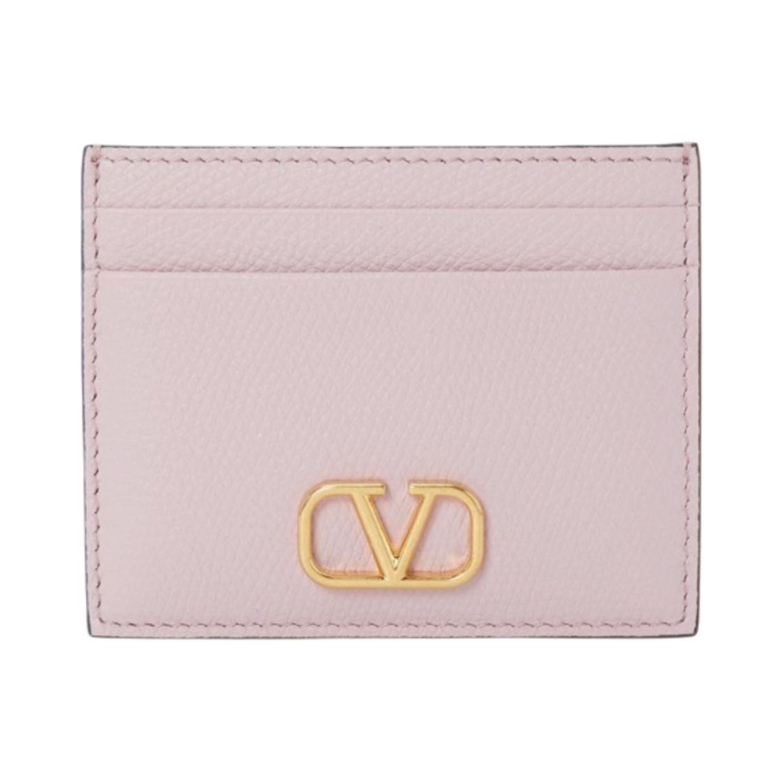P0V32SNP6E0 Valentino Vlogo Signature Grainy Calfskin Card Holder Water Lilac