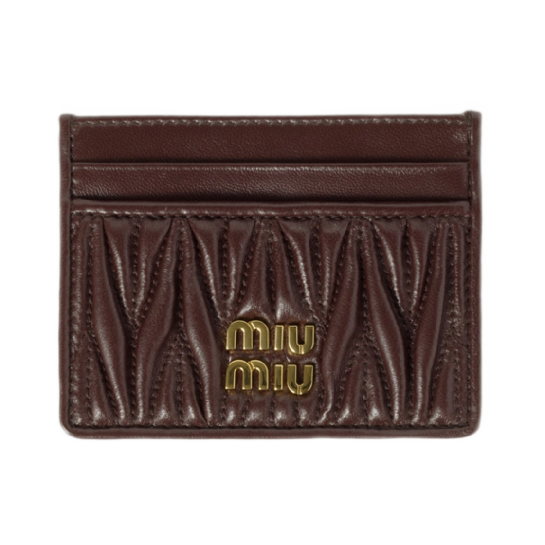 미우 미우 마테라쎄 나파 레더 카드 홀더 브라운(Miu Miu Matelasse Nappa Leather Card Holder Brown)