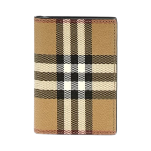 8084167 Burberry Check Card Holder Beige