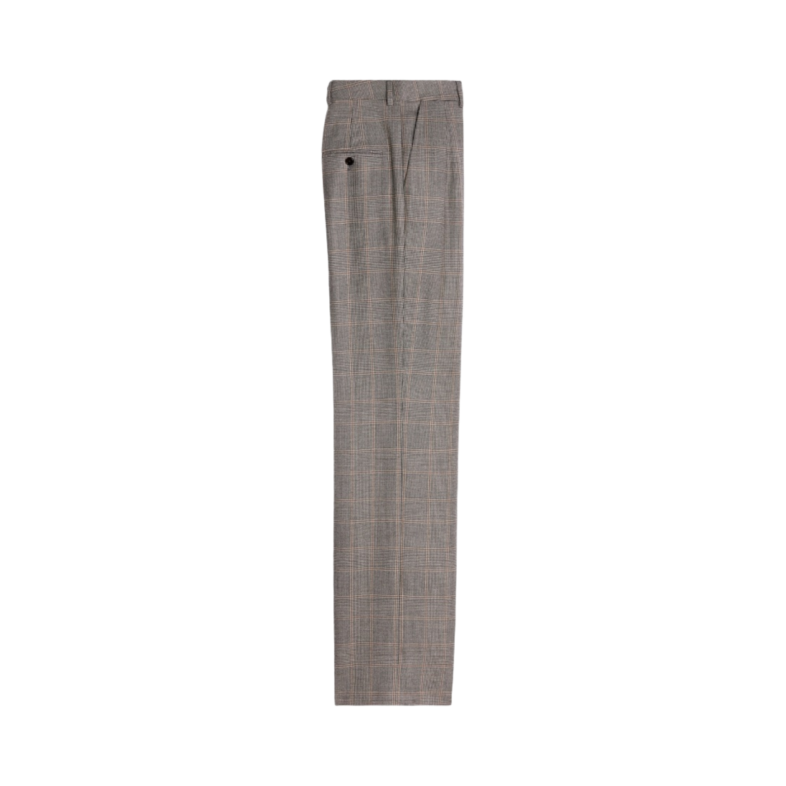 (W) 셀린느 체크 플란넬 더블 플리츠 틱시 팬츠 느와르 바닐라 샤테뉴((W) Celine Double Pleated Tixie Pants in Checked Flannel Noir Vanilla Chataigne) - 2