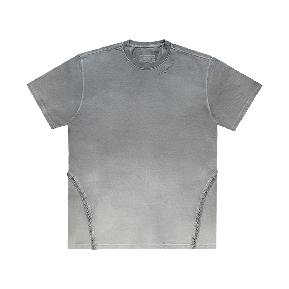 BLR2D02TS02-GY BLR Destroyed Gradation Bleached Short Sleeve T-Shirt Grey - 대표 이미지 #1