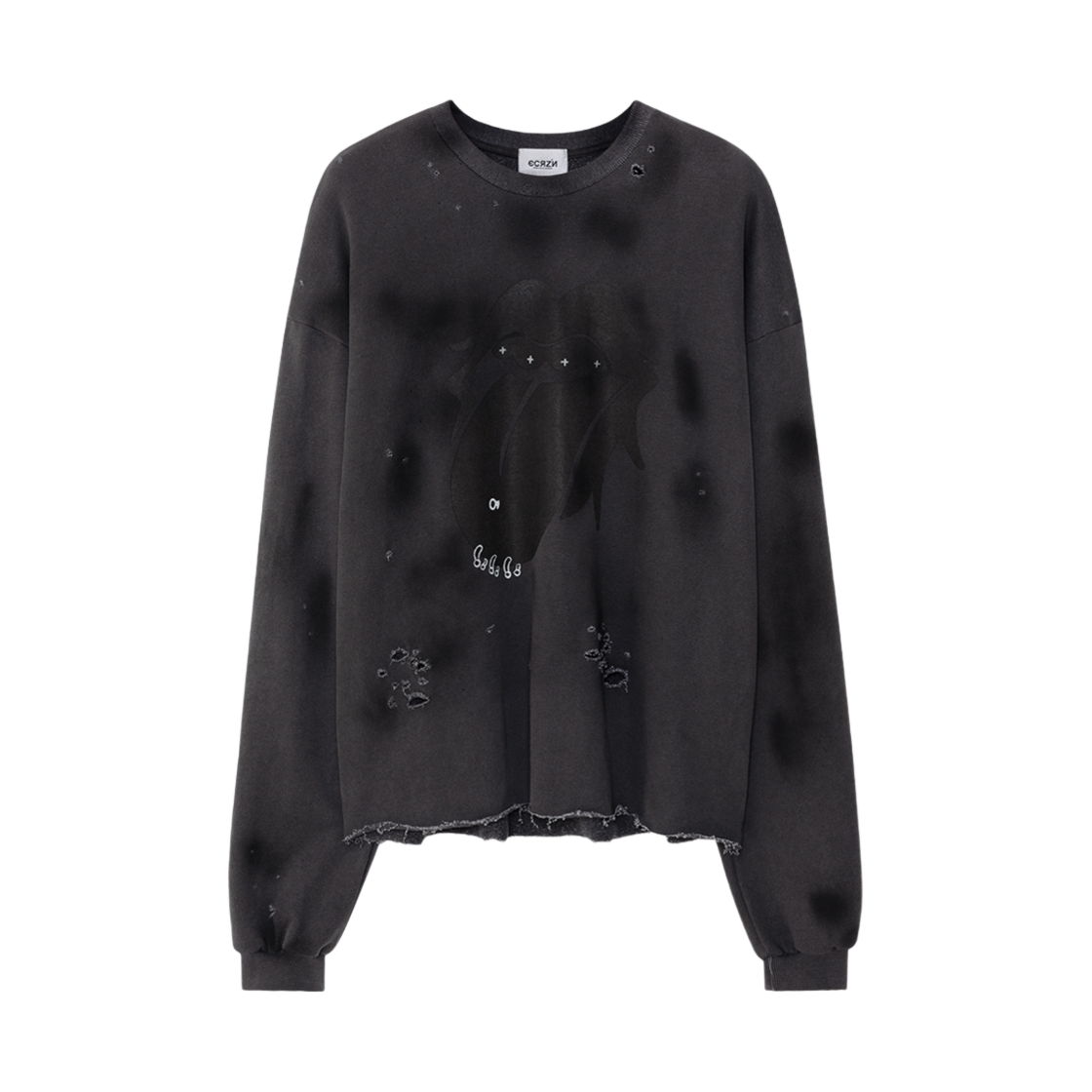 에크라손 피엘싱 락 스웻셔츠 블랙(Ecrzn Piellcing Rock Sweat Shirts Black)