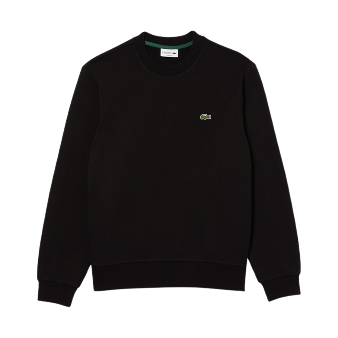 라코스테 클래식 핏 크루넥 플리스 스웨트셔츠 블랙(Lacoste Classic Fit Crewneck Fleece Sweatshirt Black) - 1