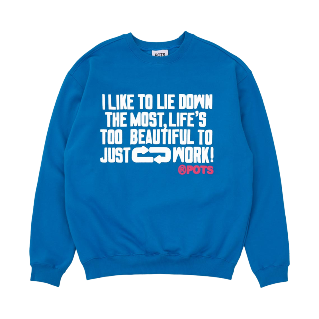 PS24FWSS01BL POTS Burn Out Sweatshirt Blue