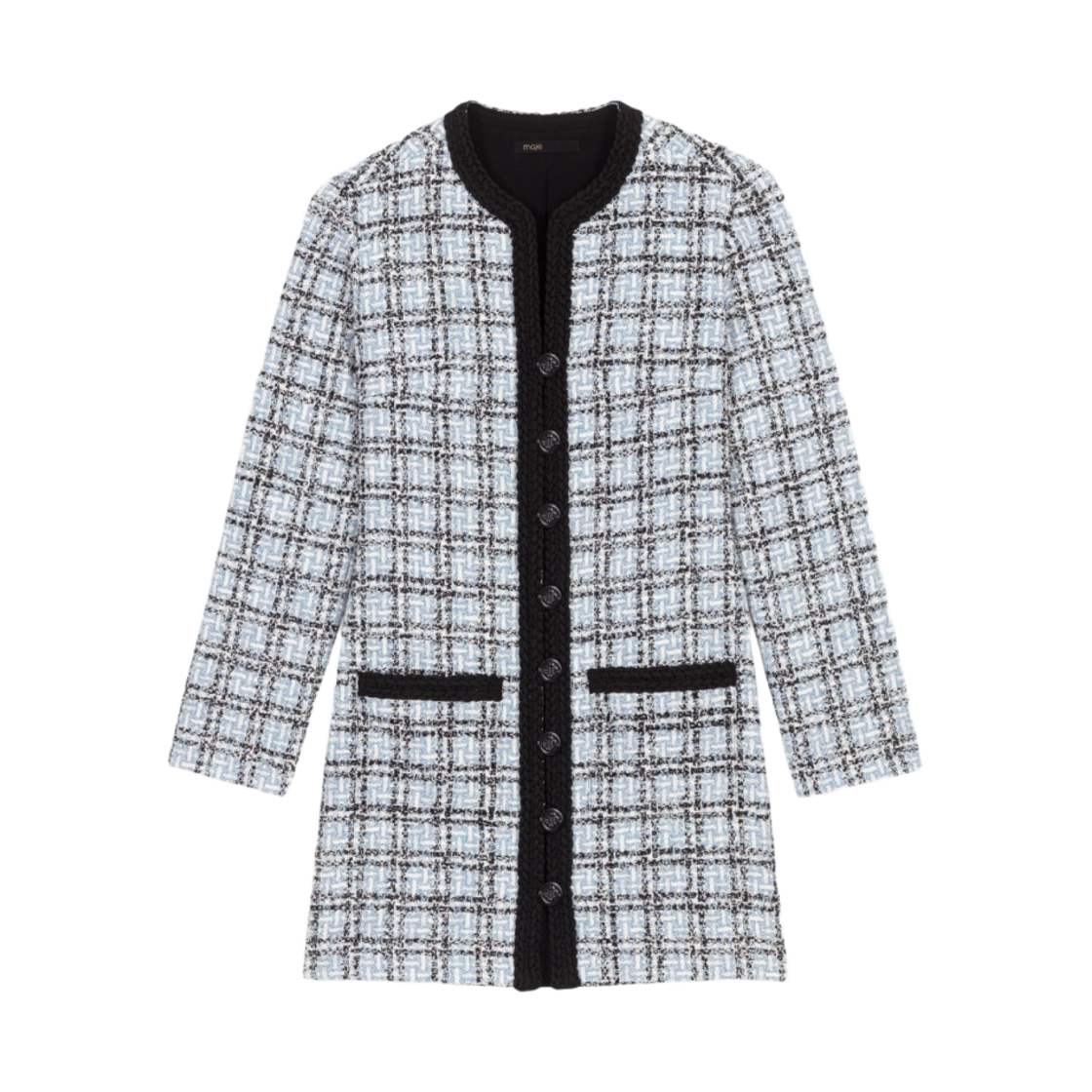 (W) 마쥬 트위드 이펙트 드레스 블루((W) Maje Tweed Effect Dress Blue)