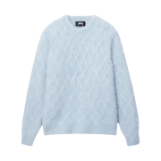 Stussy Fuzzy Lattice Crew Sweater Ice