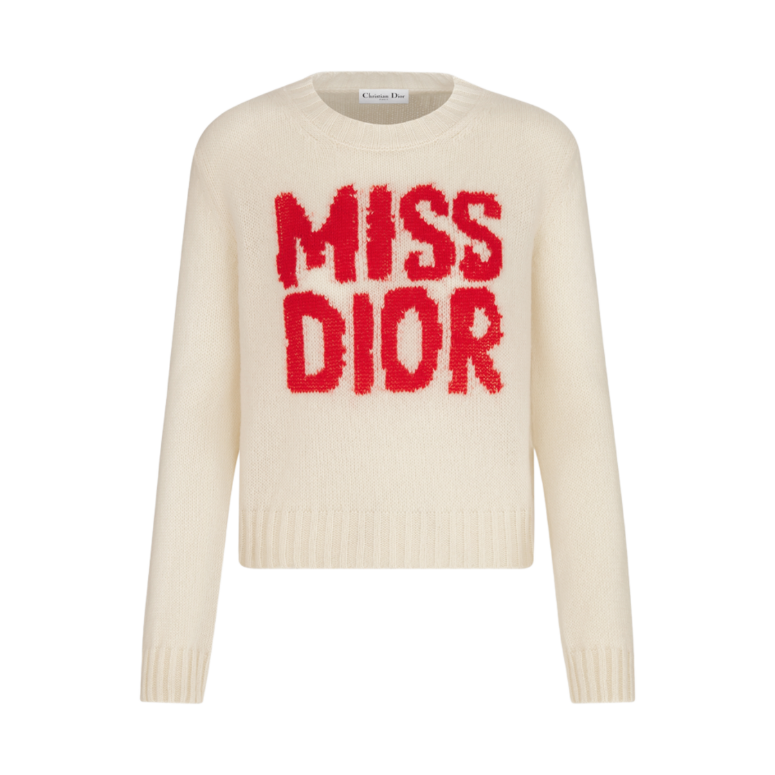 Christian Dior - DIOR Miss Dior Graffiti カシミヤ &amp; シルク ニット Sweater Black Cashmere and Silk Knit with White Miss Dior