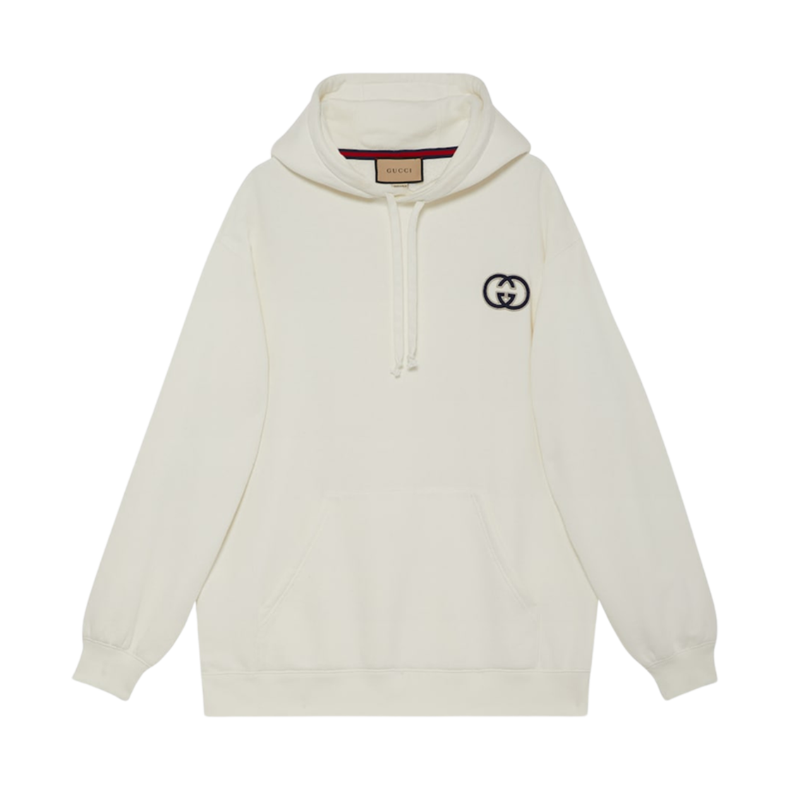 (W) 구찌 코튼 저지 후드 스웨트셔츠 오프 화이트((W) Gucci Cotton Jersey Hooded Sweatshirt Off White)