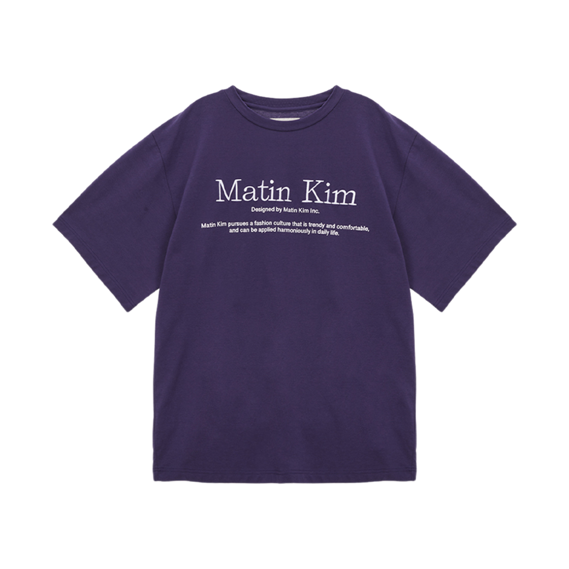 W) 마뗑킴 마뗑 쉐이드 로고 탑 스모크 블루 | Matin Kim | KREAM