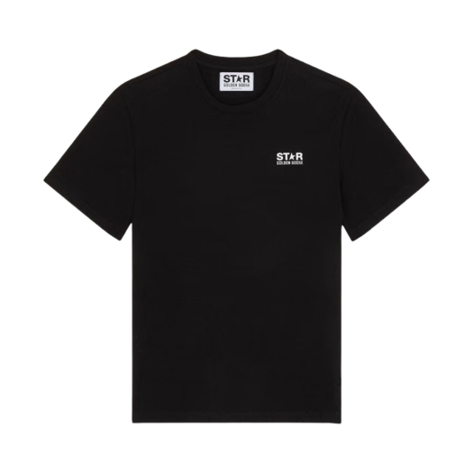 Golden Goose Contrasting Black Logo Star T-Shirt Black