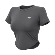 BORN TO WIN Quick Dry Symbol B Crop T-Shirts Charcoal