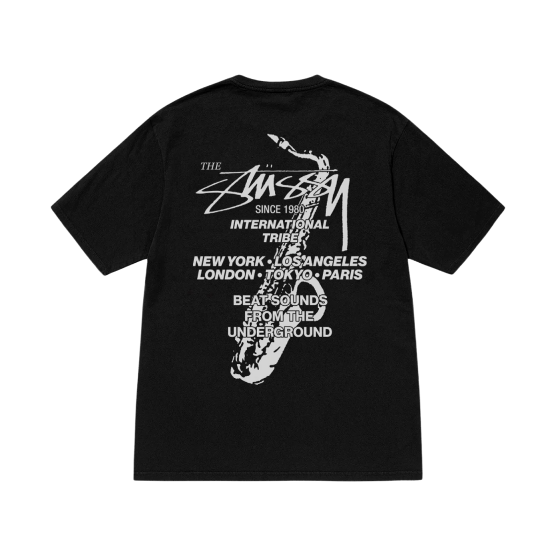 1905060 Stussy Beat Sounds Pigment Dyed T-Shirt Black