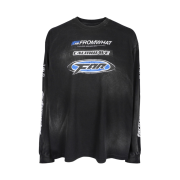 Farfromwhat Far Washed Logo Long Sleeve T-Shirt Black