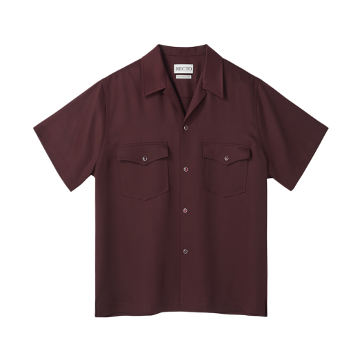 RM25SWST002WN Recto Camp Collar Western Club Shirt Wine