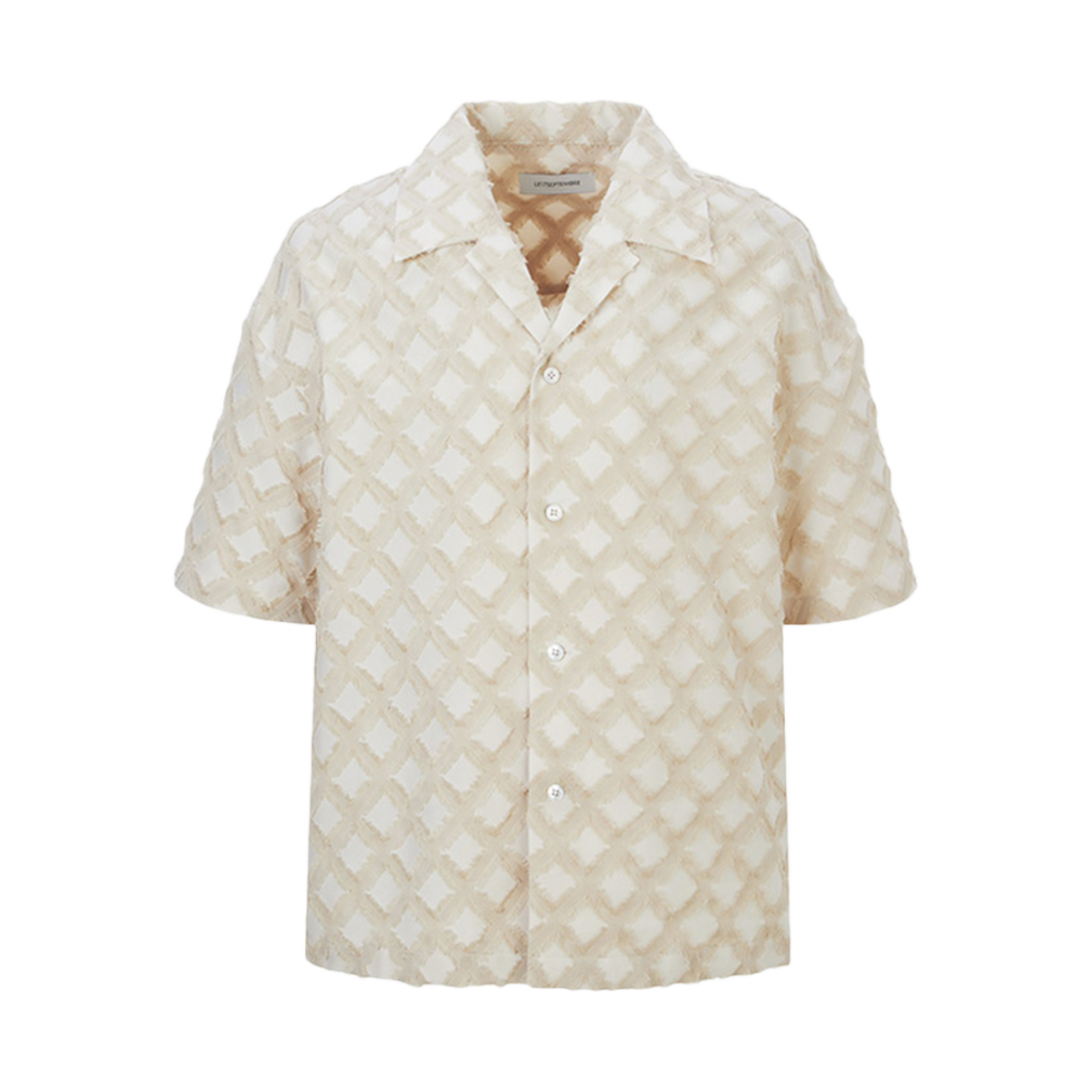 LH2511SH001EIV LE17SEPTEMBRE Argyle Patterned Jacquard Shirt Ivory