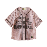 Kapital Fancy Tweed Great Kountry Baseball Shirt Pink