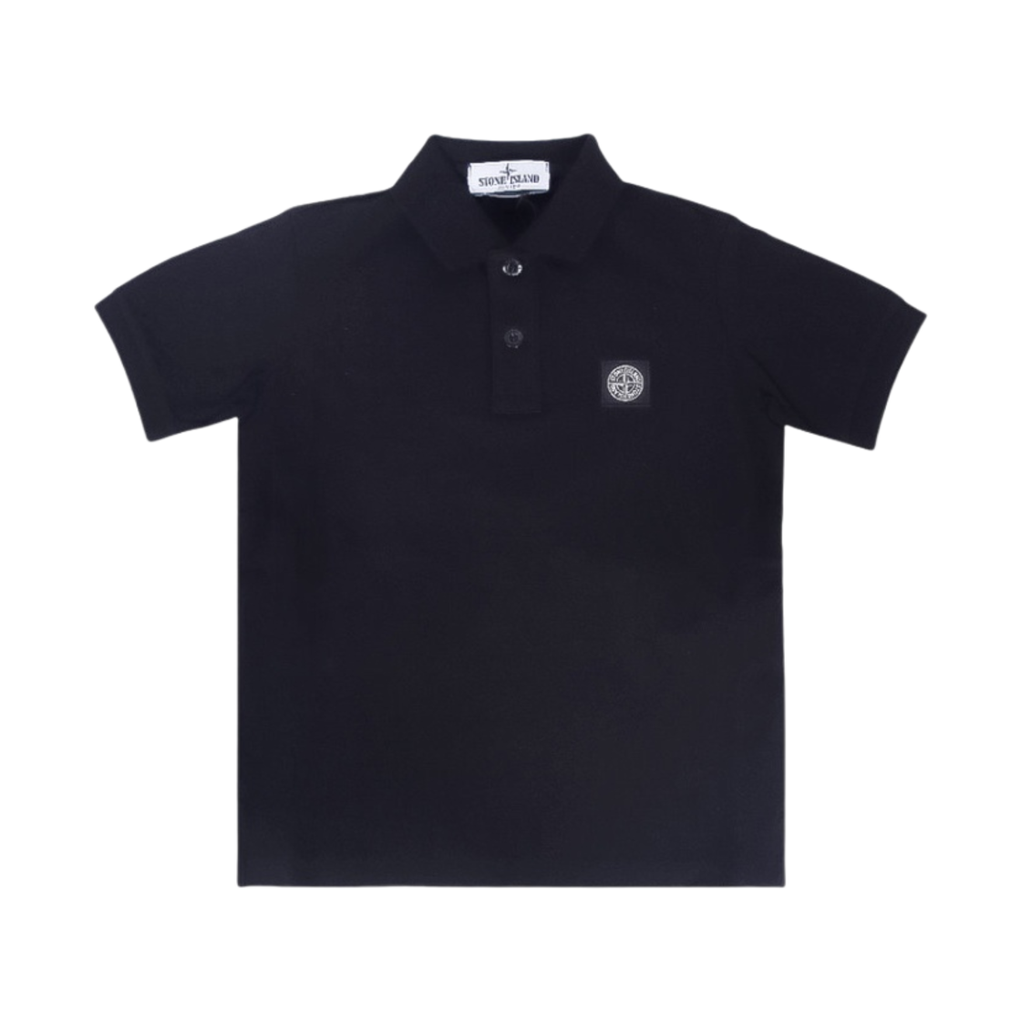 801621448-V0029 (Kids) Stone Island 21448 Stretch Cotton Pique Polo Shirt Black - 24SS