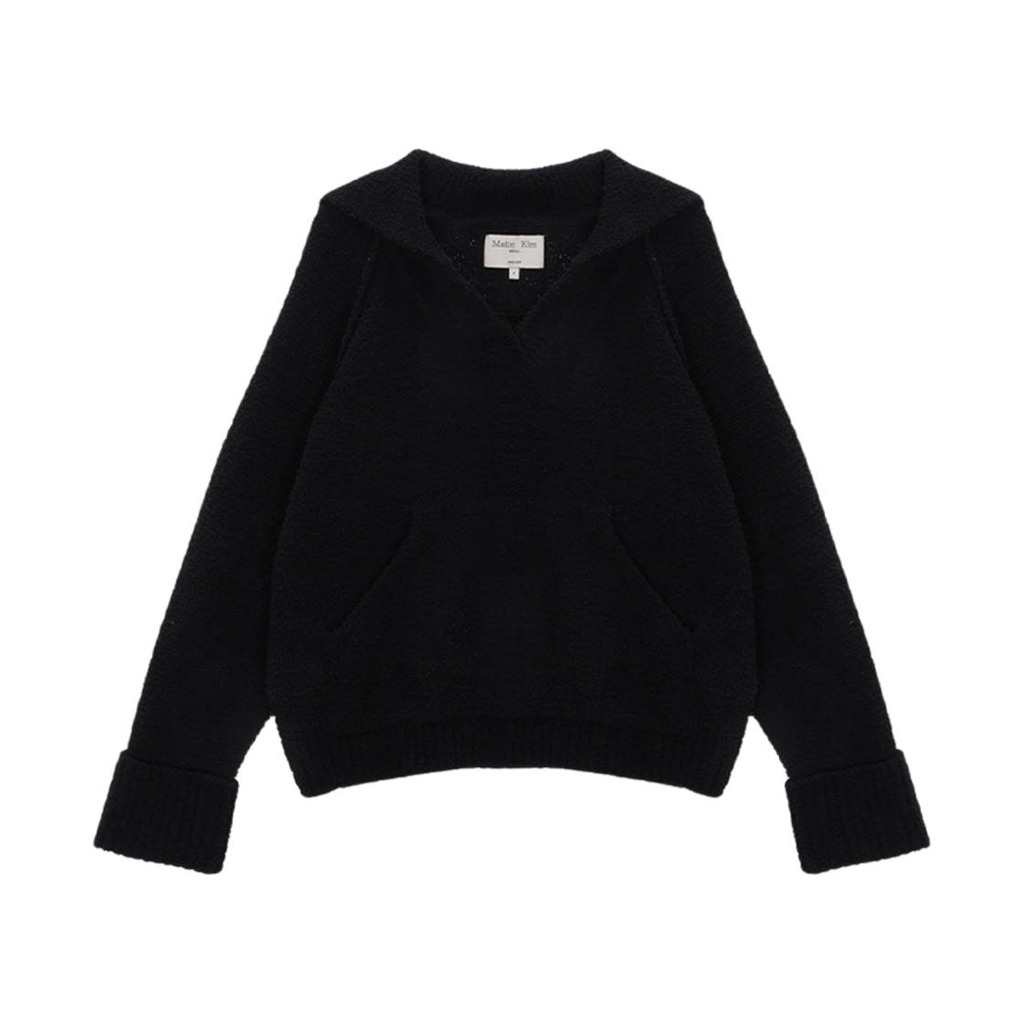 MK2377PO018M0BB (W) Matin Kim Raglan Boucle Knit Top Black