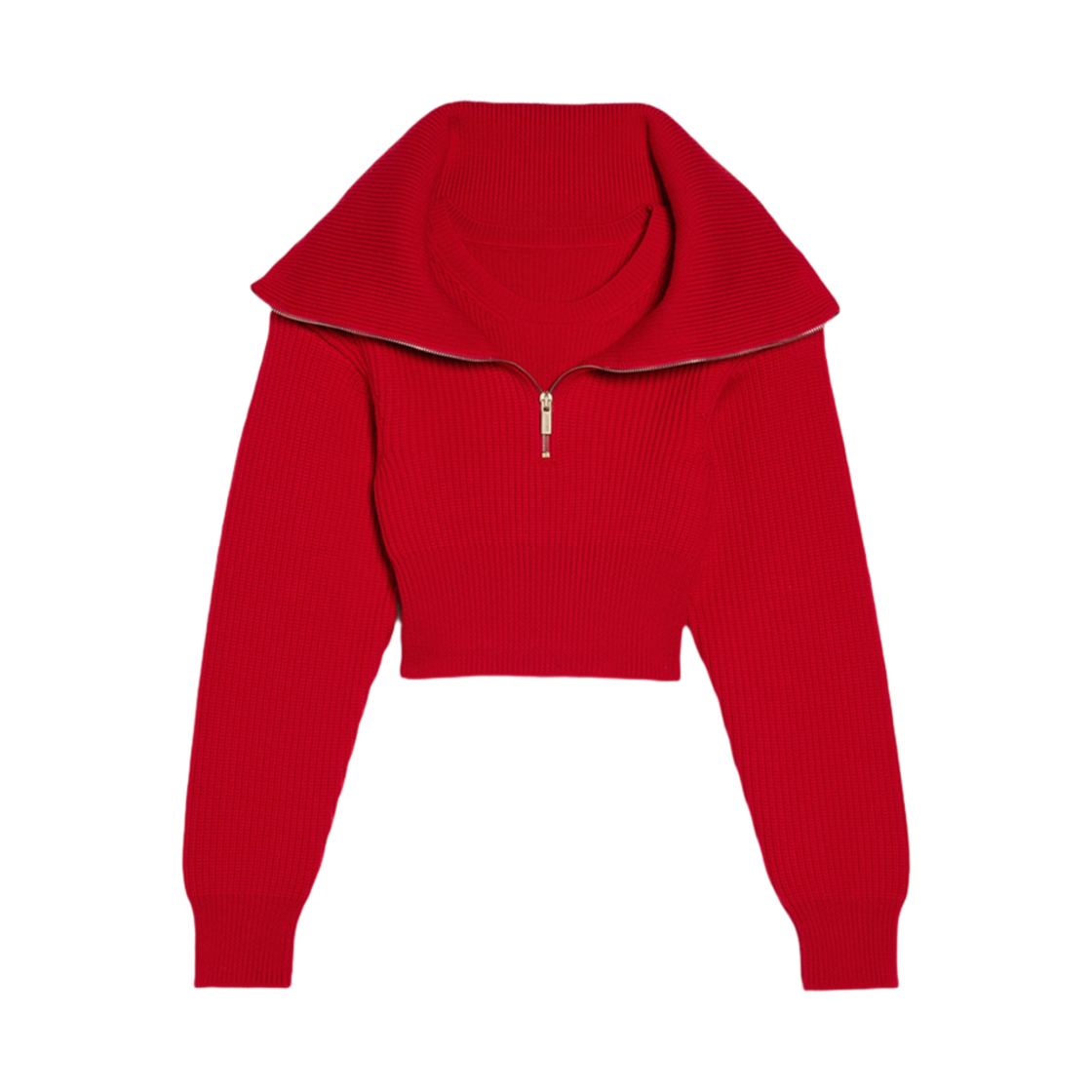 (W) 자크뮈스 라 마이유 리소울 더블 칼라 스웨터 레드((W) Jacquemus La Maille Risoul Double Collar Sweater Red) - 1