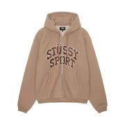 Stussy Sport Zip Hoodie Tan