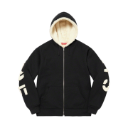 Supreme Faux Fur Lined Zip Up Hooded Sweatshirt Black - 22FW