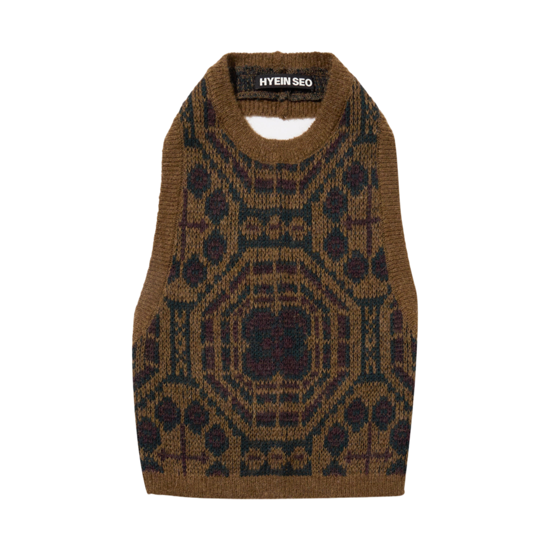 - (W) Hyein Seo Knitted Top and Skirt Set Brown