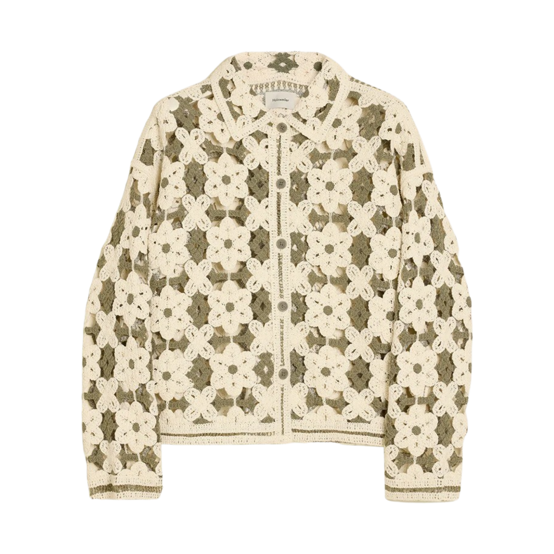 홀츠베일러 우먼 크로셰 니트 가디건 그린 믹스(Holzweiler Women Crochet Knit Cardigan Green Mix)