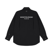 Wooyoungmi Cotton Back Logo Shirt Black