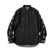 Kapital 8 oz. Denim Lace-Up Western Shirt Black