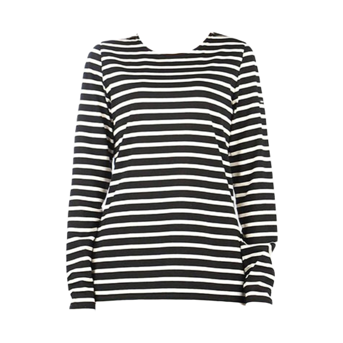 (W) 세인트 제임스 밍콰이덤 스트라이프 세일러 롱슬리브 티셔츠 느와르 에크루((W) Saint James Minquidame Striped Sailor Long Sleeve T-Shirt Noir Ecru) - 1